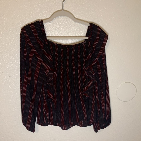 ANN TAYLOR RED POLKA DOT BLOUSE - Picture 3 of 3